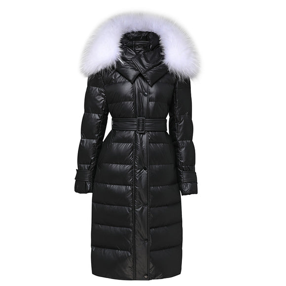 Chaqueta Acolchada Larga de Plumón para Mujer - Abrigo Cálido y Elegante