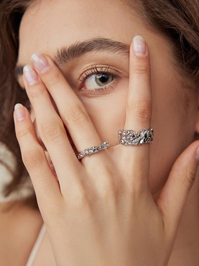 Anillo de Diseño Francés Nicho Lujo Ligero con Temperamento - Image 12