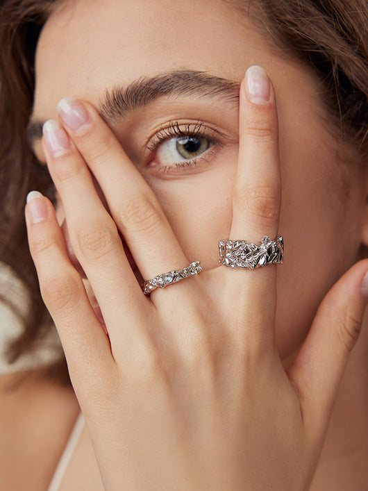 Anillo de Diseño Francés Nicho Lujo Ligero con Temperamento - Image 12
