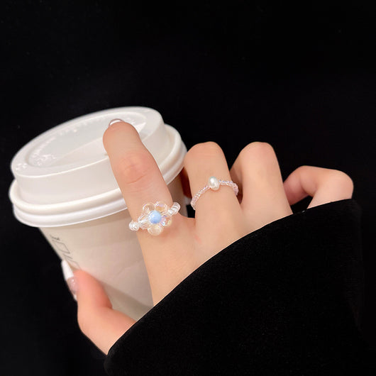 Anillo Elástico de Perla Hada con Cuerda Ajustable - Set de 2 Piezas - Image 7