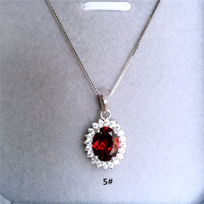 Colgante de Granate Mozambique Rojo Natural para Mujer - Image 10