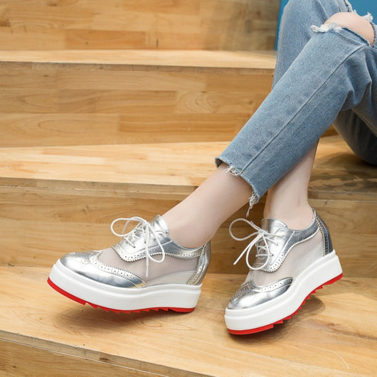 Zapatos Plataforma con Lentejuelas y Cordones - Image 7