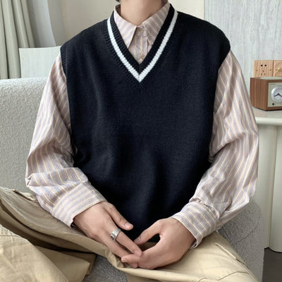 Chaleco Suéter Escote V para Hombre - Tejido Otoñal - Image 4