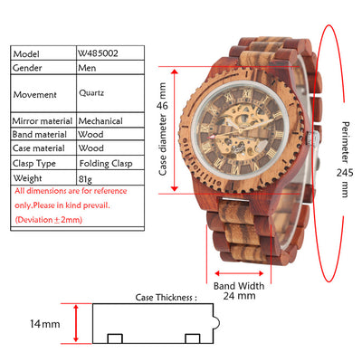 Reloj Automático de Madera de Bambú con Engranajes Mecánicos - Image 13