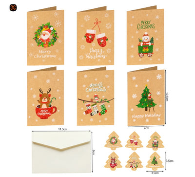 Tarjetas de Bendiciones Navideñas con Sobres y Pegatinas Kraft - Image 7