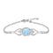 New S925 Plateado Azul Drop Pendant Necklace Bracelet BA105256