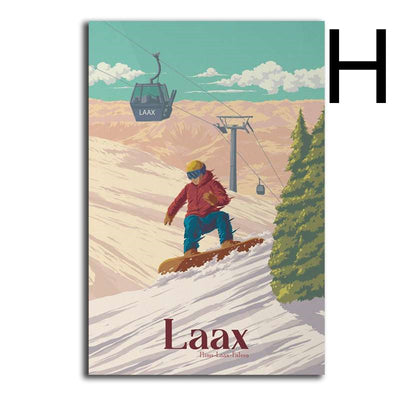 Póster Lienzo Estación de Esquí de los Alpes Franceses - Image 7
