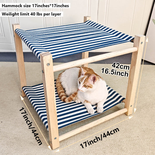 Cama Hamaca Doble para Gatos - Estructura de Madera Maciza con Niveles Separables - Image 7