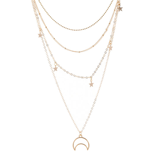 Collar de Moda Versátil con Colgante Estrella de Cinco Puntas y Luna Creciente - Image 4