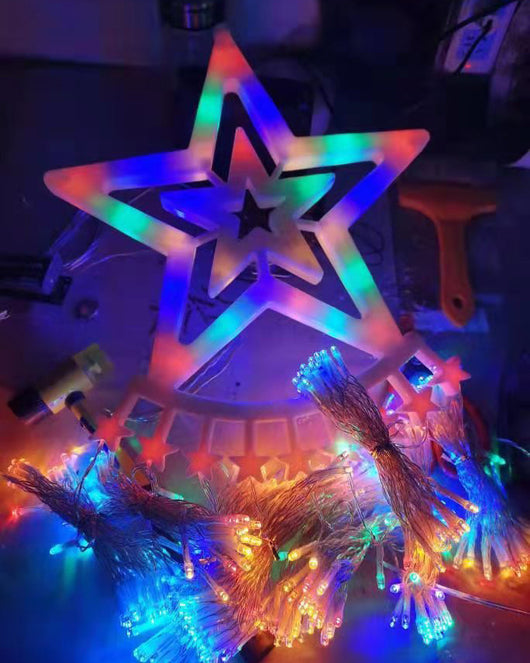 Luz Cascada LED Estrella de Cinco Puntas para Decorar Jardines y Patios - Image 12