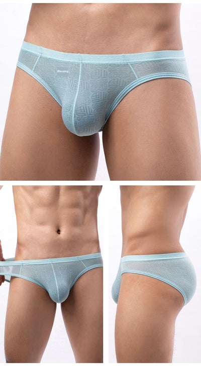Calzoncillos Boxer Hombre Seda Hielo Diseño Jacquard Sexy - Image 15