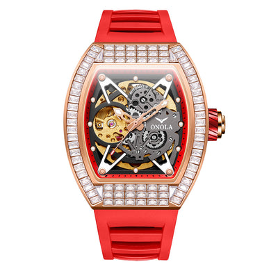 Reloj Automático Mecánico para Hombre con Correa de Silicona y Resistencia al Agua - Image 9
