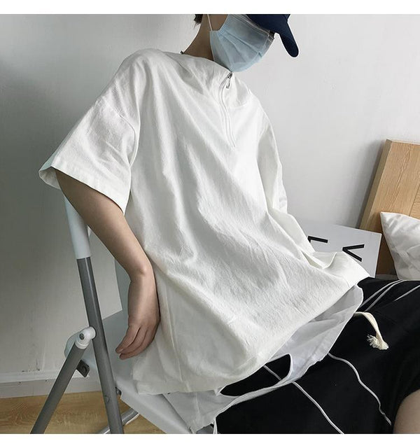 Sudadera Holgada con Capucha y Mangas Cortas