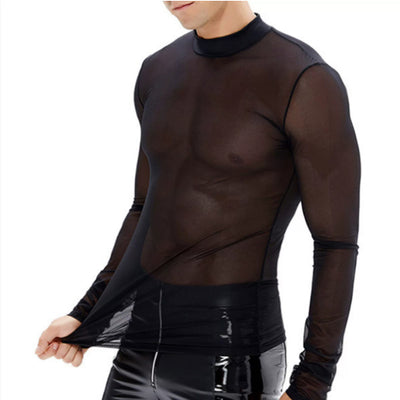 Camisa Manga Larga Negra con Estampado Floral para Hombre - Image 16
