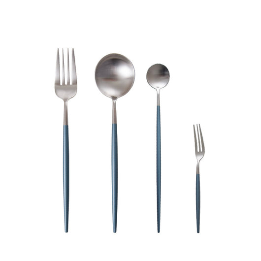 Juego de Cubiertos Premium Acero Inoxidable 304 Azul Cielo - Tenedores y Cucharas Elegantes