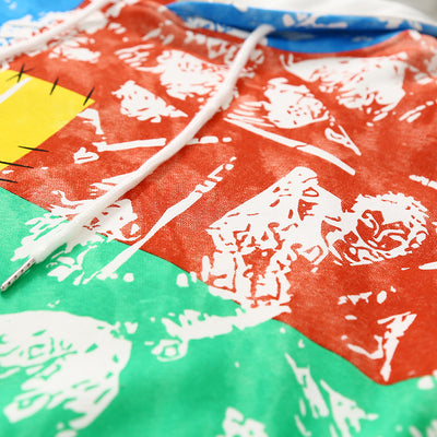 Sudadera con Capucha Hombre Contraste de Costuras y Graffiti - Image 7