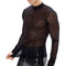 Men's Black Long-Sleeve Shirt with Floral Print