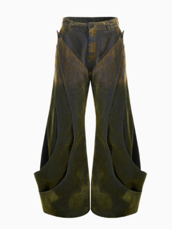 Calça Jeans Desconstruída Masculina com Efeito Degradê e Textura Esponjosa - Outono Inverno