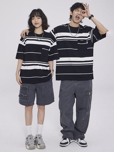 Camiseta Rayada de Manga Corta Unisex - Image 8