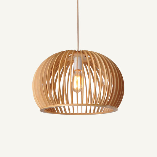 Lámpara Colgante Semicircular de Madera Nórdica para Comedor y Dormitorio - Image 5