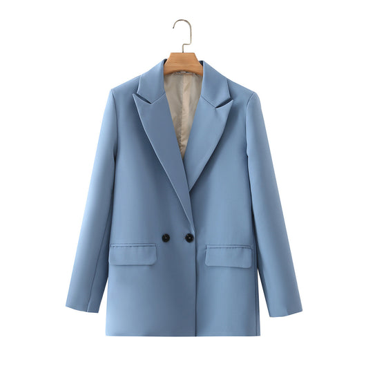 Blazer Oversize Doble Botonadura Color Sólido - Image 26