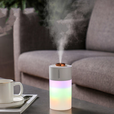 Pink and gradient colorful humidifier with a gold nozzle, featuring a night light function for air and room humidification. - Image 14
