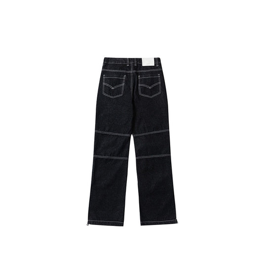 Pantalones Vaqueros Retro Holgados con Cierre Decorativo para Hombre y Mujer - Image 2