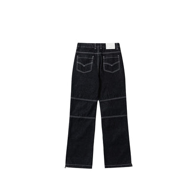 Pantalones Vaqueros Retro Holgados con Cierre Decorativo para Hombre y Mujer - Image 2