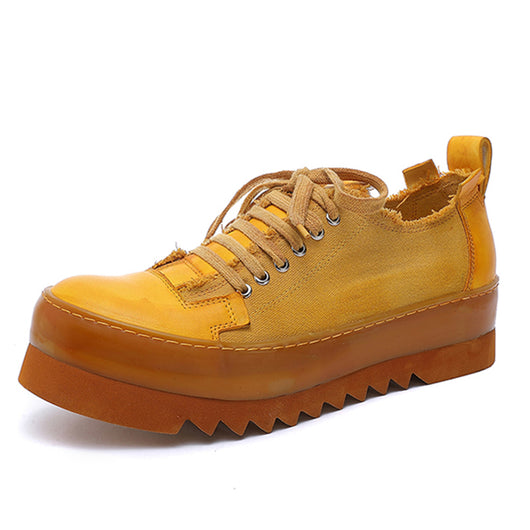 Zapatos de Lona Teñidos a Mano con Suela Gruesa Transpirable - Image 4