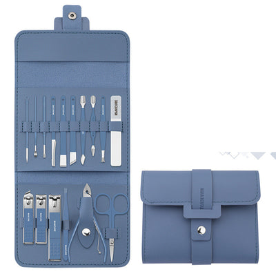 Kit Completo de 16 Herramientas de Manicura en Acero Inoxidable con Estuche PU - Image 6