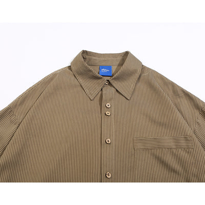Camisa Suelta de Rayas Verticales para Hombre - Versátil y Cómoda - Image 9
