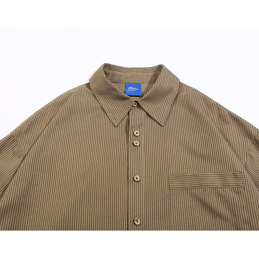 Camisa Suelta de Rayas Verticales para Hombre - Versátil y Cómoda - Image 9