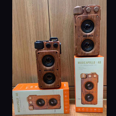 Parlante Bluetooth Dual Portátil con Diseño de Madera y Conexión USB - Image 3
