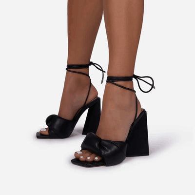 Sandalias Romanas de Tacón Cuadrado con Bloque Triangular - Image 5