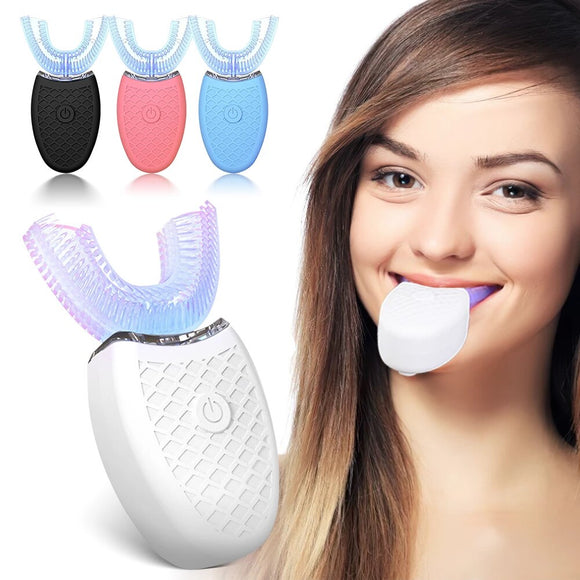 Cepillo de Dientes Eléctrico en U para Niños y Adultos - Limpieza Automática IPX8