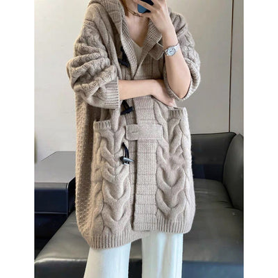 Chaqueta Suelta con Capucha y Botones Horn Torcidos - Image 16