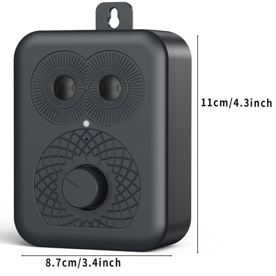 Black rechargeable anti-dog barking device with two speaker grilles, a white indicator light, and a numbered rotary dial. - Image 14