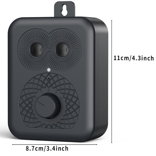 Black rechargeable anti-dog barking device with two speaker grilles, a white indicator light, and a numbered rotary dial. - Image 14
