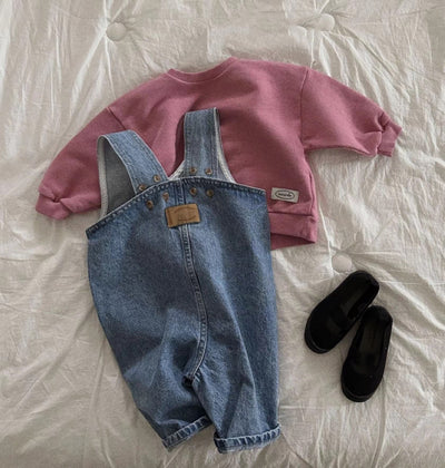 Pantalón Tipo Overol Denim Azul con Tirantes para Niños y Niñas - Image 10