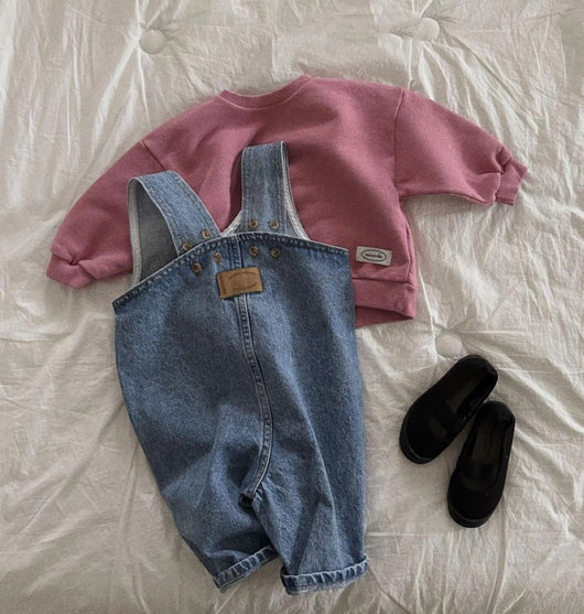 Pantalón Tipo Overol Denim Azul con Tirantes para Niños y Niñas - Image 10