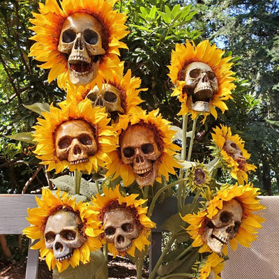 Decoración de Halloween Girasol Calavera - Flor Artificial para Jardín y Hogar - Image 21