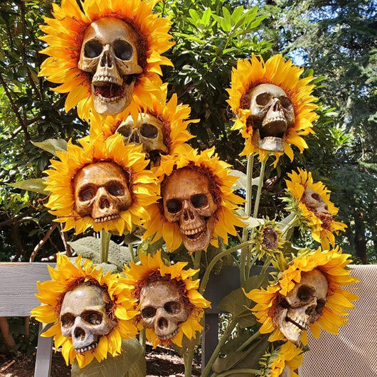 Decoración de Halloween Girasol Calavera - Flor Artificial para Jardín y Hogar - Image 21