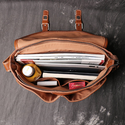 Bolso Bandolera de Cuero Genuino Gran Capacidad para Hombre - Image 4