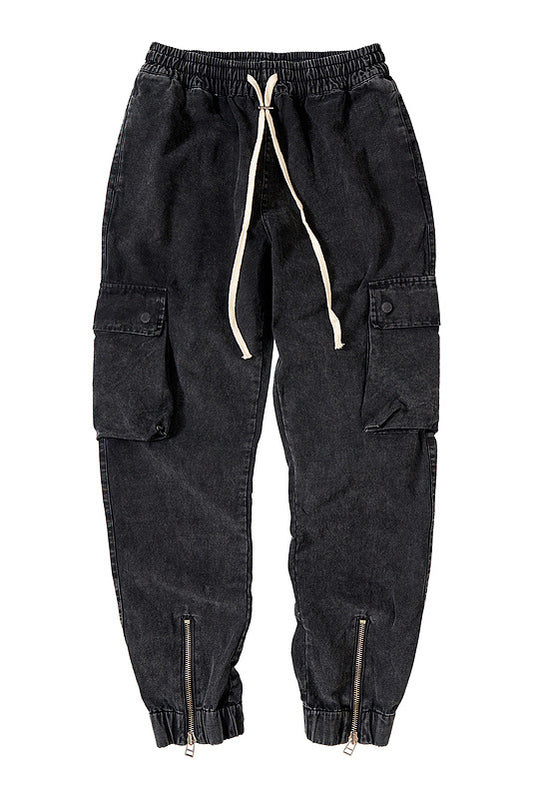 Pantalones Cargo Militares con Cierre y Cordón