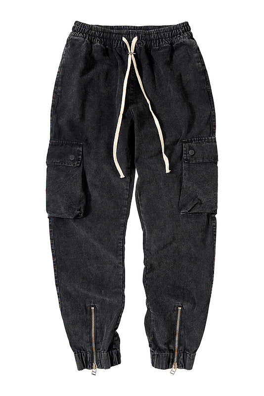 Pantalones Cargo Militares con Cierre y Cordón