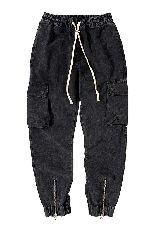 Pantalones Cargo Militares con Cierre y Cordón