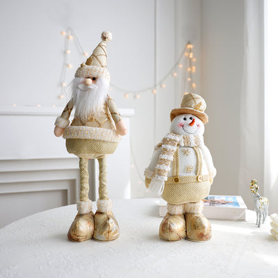 Adornos Navideños Retráctiles - Muñeco de Nieve y Reno Dorados - Image 3