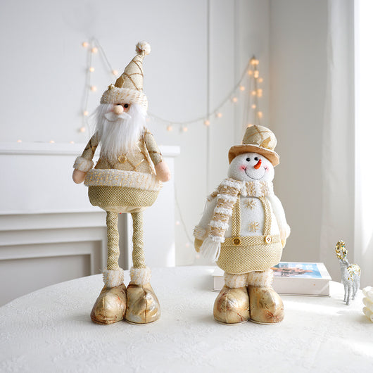 Adornos Navideños Retráctiles - Muñeco de Nieve y Reno Dorados - Image 3