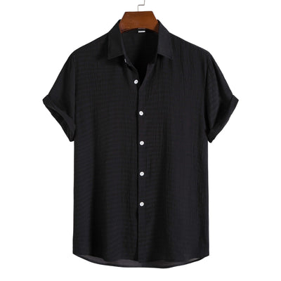 Camisa Manga Corta Cuadros Oscuros para Hombre - Image 2