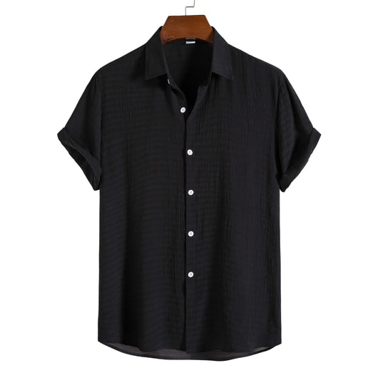 Camisa Manga Corta Cuadros Oscuros para Hombre - Image 2